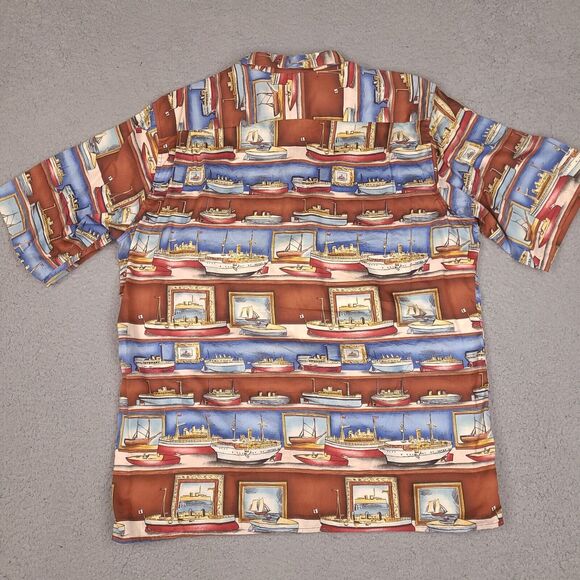 Reyn Spooner Shirt Mens Large Ships American Classics Egyptian Cotton Hawaiian - Picture 7 of 13